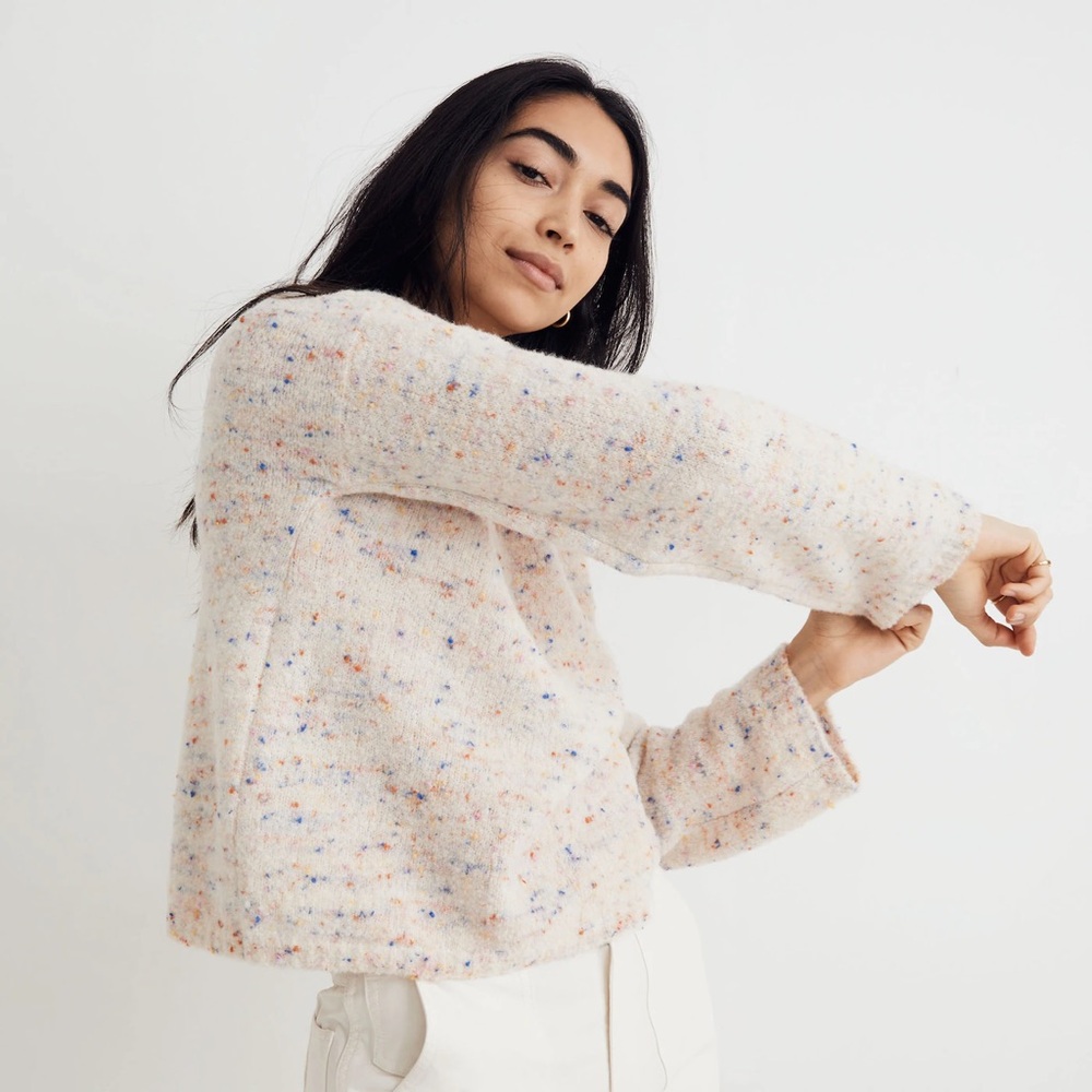 Madewell Hensley Pullover Sweater in Rainbow Donegal